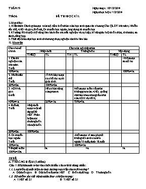 Đề thi học kì I Sinh học 9 - Năm học 2014-2015 - Trường THCS Tô Hiệu